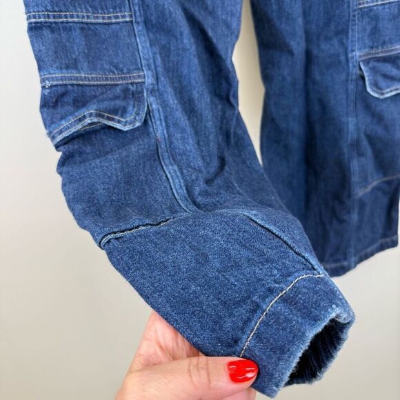 Hudson Drawstring Parachute Wide Leg Cargo Pant  LARGE 📥 - Picture 9 of 10